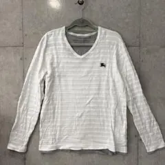 バーバリーブラックレーベル Vネック 長袖Tシャツ ロンT メ