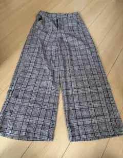 チェック柄 ガウチョパンツ
