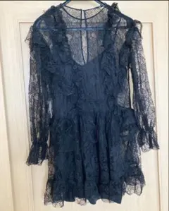ZARA チュニック ワンピースドレス　レース 海外　シースルー