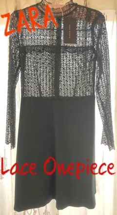 ⁑新品未着用⁑ZARA ザラ シースルーワンピース ドレス XS モスグリーン