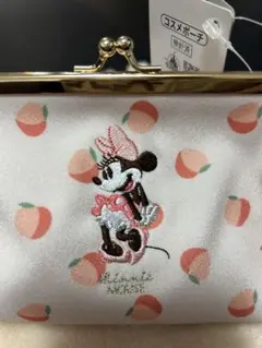 最終値下げ中　即日発送　Disney ミニーミニー・マウス刺繍桃柄　コスメポーチ