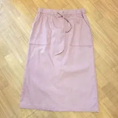 フェリシモ タイトスカート ストレッチ ひざ下丈 くすみピンク Lサイズ