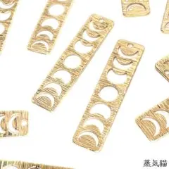 c8796【月の満ち欠け】月チャーム25mm ゴールド4個【三日月 宇宙パーツ】