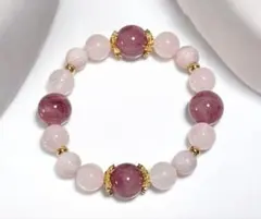 限定SALE！35恋愛運♡虹ディープローズクォーツ虹ローズクォーツ虹クンツァイト