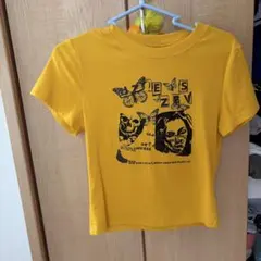 グラフィックプリント 半袖 Tシャツ イエロー