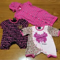 女の子☆ちびぎゃる☆ロンパース☆３点まとめ売り