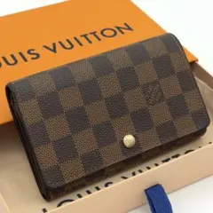 美品】ルイヴィトン 660k 折財布 ポルトモネ ビエ トレゾール ダミエ