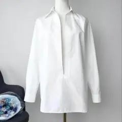 HERMES マルジェラ期 名作 ヴァルーズシャツ ホワイト シェルボタンのサムネイル