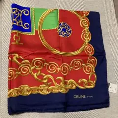 CELINE シルクスカーフ チェーンデザイン