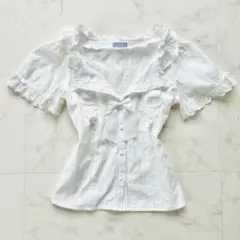 axes femme kawaii ブラウス 白 リボン 姫カジ M バレエコアのサムネイル