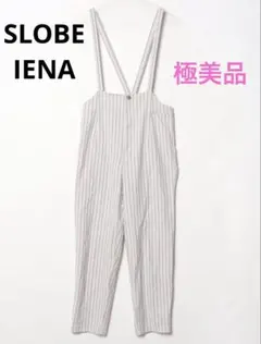 【スローブイエナ】サロペット ストライプ リネン混合 サイズ38