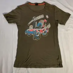 DIESEL Tシャツ カーキ グラフィックプリント Sサイズ