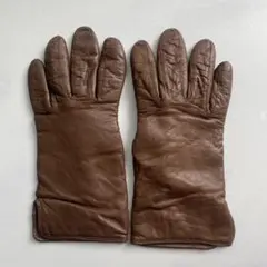 ユーズド　コーチ　イタリア製　レザーグローブ　革手袋　ブラウン　カシミア裏地