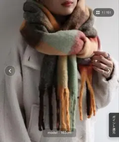 ZOZOTOWN <ふわふわ>チェックボリュームマフラー