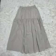 nico and… ニコアンド サッカーチェック ギャザースカート アイボリー