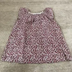 リバティ　ワンピース　チェックアンドストライプ　ハンドメイド