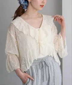 【最終値下げ！新品、タグ付き】tiptop アソートレースフリルカーディガンのサムネイル