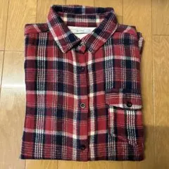 子供用チェックシャツ　赤