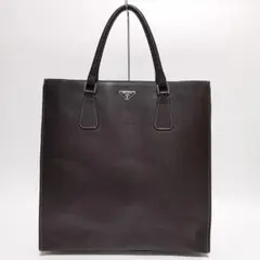 プラダ　三角プレート　ダークブラウン　ビジネスバッグ　ハンドバッグ