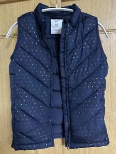 GAP XL ネイビー ドット柄 ダウンベスト