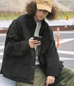 【美品】BARK MANHATTAN 襟コーデュロイ ハンティング ジャケット