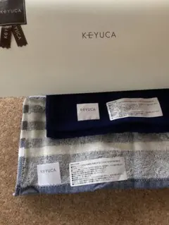 【新品・未使用】(KEYUCA)厚手薄手フェイスタオル2枚セット(ネイビー)のサムネイル