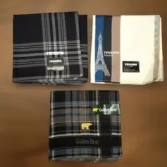 【renoma他】メンズハンカチ 3点セット