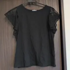 GLACIER ブラック レース袖 Tシャツ M