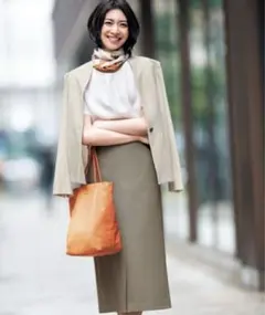 23区　ツイルジャージー　Ｖカラージャケット　ノーカラージャケット