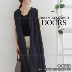 DOORS コットンボイルノースリーブワンピース(ネイビー)