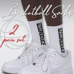 バスケソックス　スポーツソックス　２足セット（４色から選べます）　バスケ部