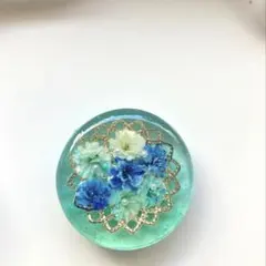1768】レジン マトリカリア ヘアゴム ポニーフック ブロ―チ