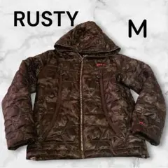 RUSTY中綿ジャケット迷彩ブラウンMフード付多機能