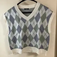 L'espoir ダイヤモンド柄 ニットベスト