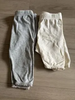 babyGap ベビーレギンス　ホワイトとグレー 2枚