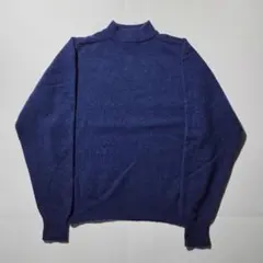 CHAPS Ralph Lauren ウール100% モックネックニット ブルーのサムネイル
