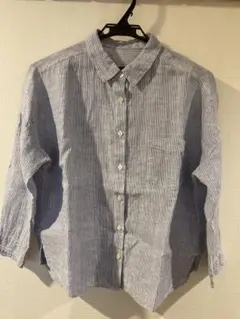 グリーンレーベルリラクシング　リネンシャツ　ストライプ