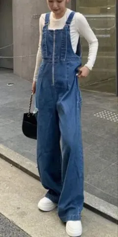 【新品タグ付】GRL サイドカットデニムオールインワン qu12