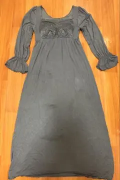 tu-hacchiナイトブラワンピース　長袖　グレー