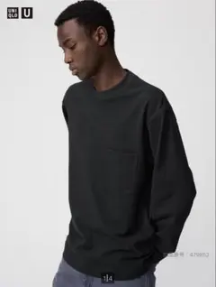 UNIQLO UクルーネックTシャツ ホワイト ブラックL 長袖 2枚セット