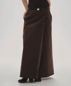 【TODAYFUL】ツイルラップスカートブラウン