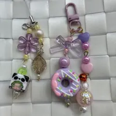 可愛いビーズストラップキーホルダーハンドメイド