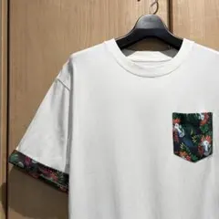 COCOLO BLAND ボタニカル柄 ポケット Tシャツ ホワイト Ｍ