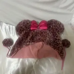 ミニーヒョウ柄ファンキャップ