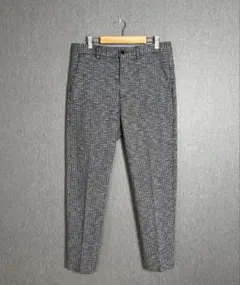 ZARA メンズ 千鳥格子柄 スラックス グレー系 M　ザラ　チェック柄パンツ