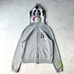 アベイシングエイプ PANDA FULL ZIP HOODIE パンダ グレーのサムネイル