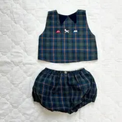 ベビー服 80 セットアップ 男の子 チェック シャツ パンツ 上下セット