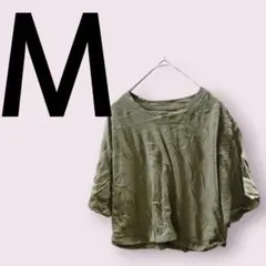 1点物❣️ 【M】半袖 Tシャツ ショート丈 オリーブ