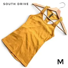 SOUTH DRIVE タンクトップ レーサーバック マスタード からし色 M