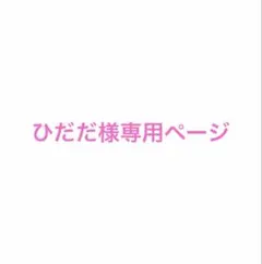 ひだだ様専用ページ